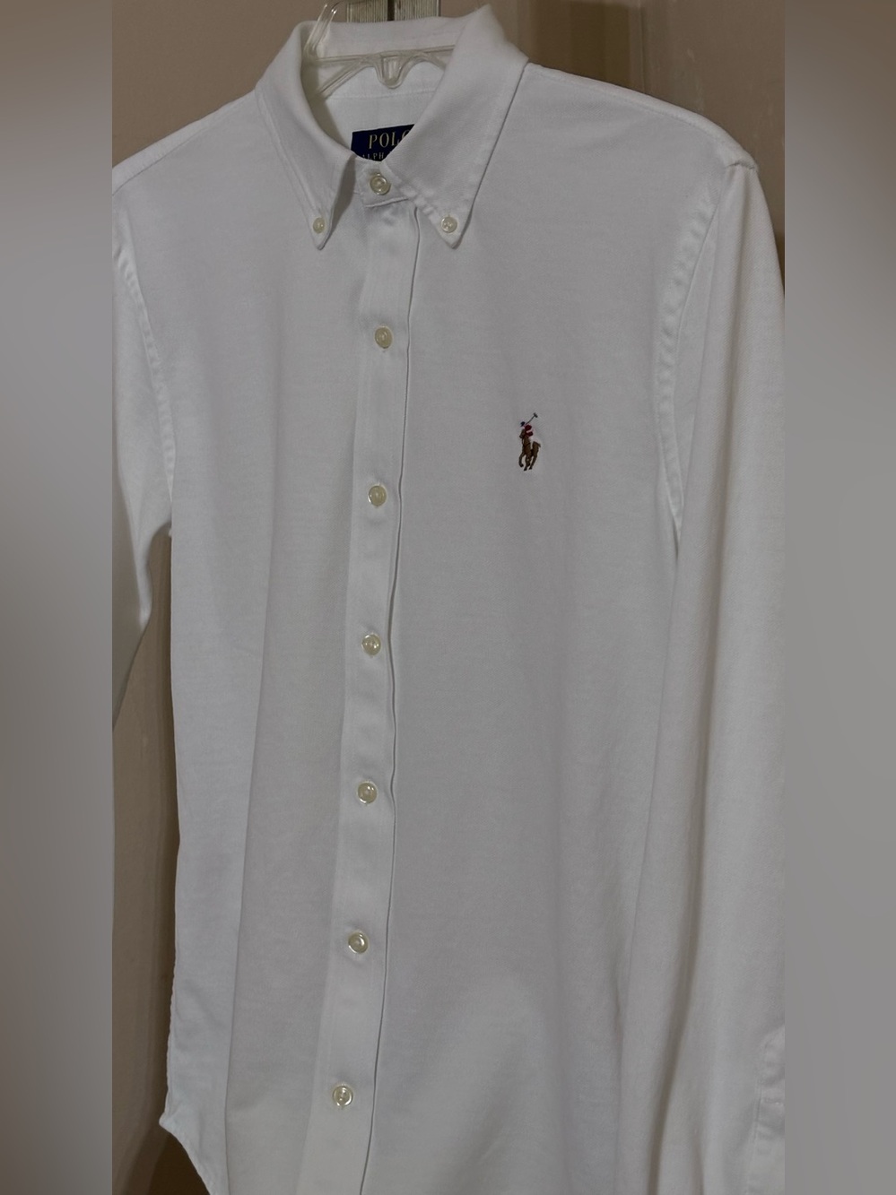 Polo by Ralph Lauren Knit White Long-Sleeve Button-Down Oxford Embroidered Pony - Picture 2 of 13